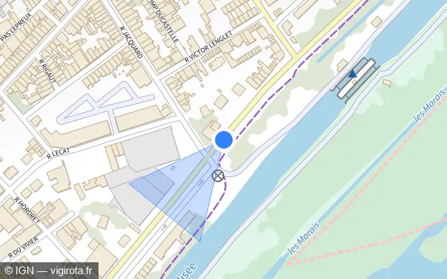 Vue plan de l'emplacement du radar fixe à Saint-Quentin sur Avenue du Général de Gaulle / D 675