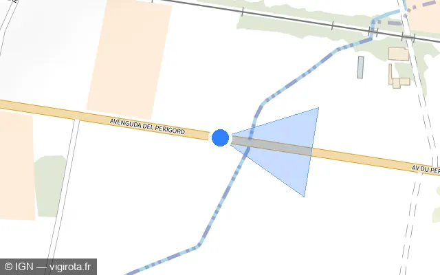 Vue plan de l'emplacement du radar fixe à Saint-Antoine-de-Breuilh sur Avenguda Del Peirigord / D 936