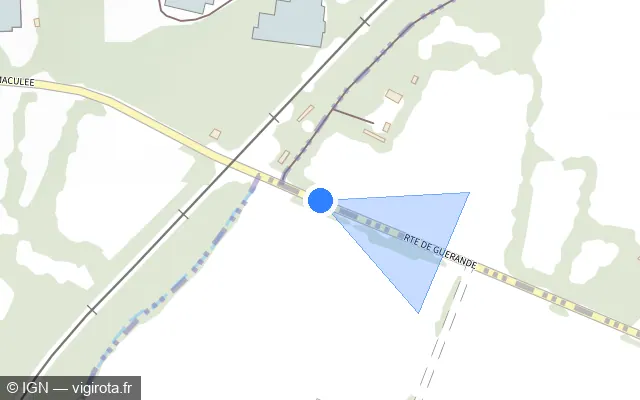 Vue plan de l'emplacement du radar fixe à Pornichet sur Route de Guérande