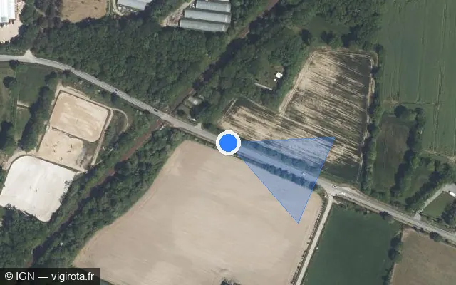 Vue satellite de l'emplacement du radar fixe à Pornichet sur Route de Guérande
