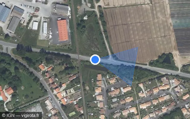 Vue satellite de l'emplacement du radar fixe à Machecoul-Saint-Même sur D 13