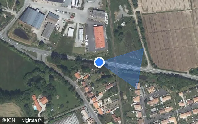 Vue satellite de l'emplacement du radar fixe à Machecoul-Saint-Même sur D 13