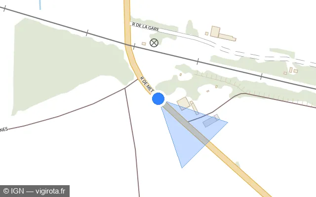 Vue plan de l'emplacement du radar fixe à Brulange sur D 999