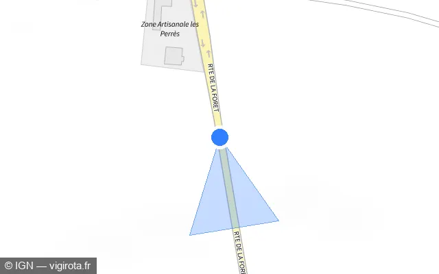 Vue plan de l'emplacement du radar fixe à Marray sur Route de la Forêt / D 29
