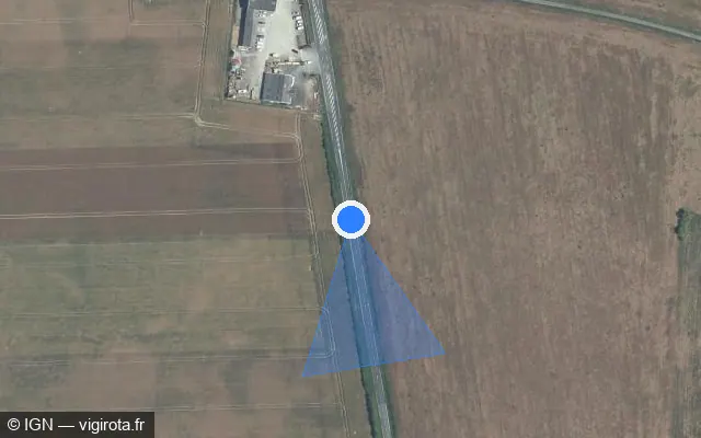 Vue satellite de l'emplacement du radar fixe à Marray sur Route de la Forêt / D 29