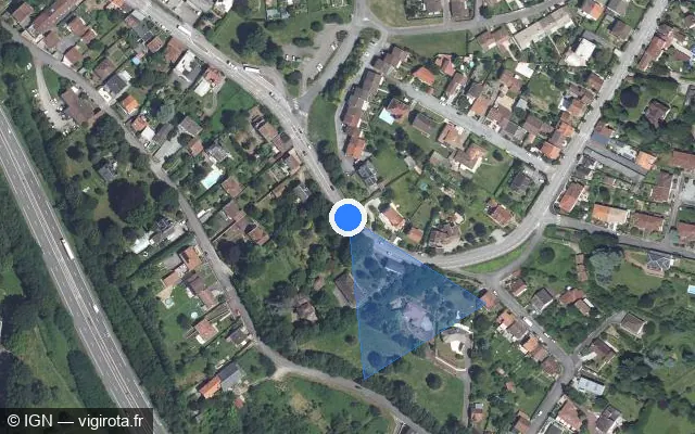 Vue satellite de l'emplacement du radar fixe à Panazol sur Avenue de la Libération / D 941