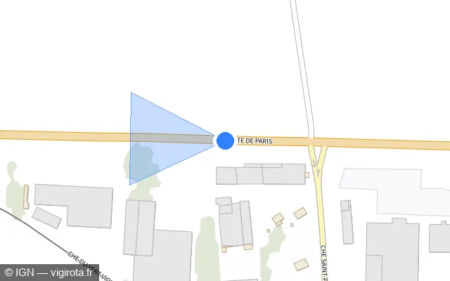 Vue plan de l'emplacement du radar fixe à Marolles sur Route de Paris / D 613