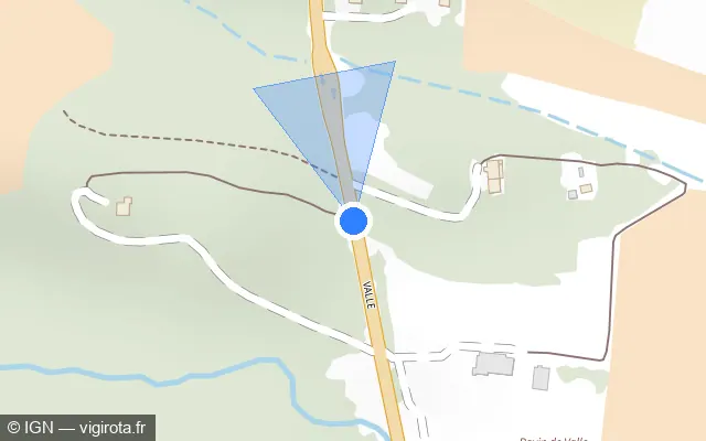 Vue plan de l'emplacement du radar fixe à Sorbo-Ocagnano sur Strada Territuriale / Route Territoriale / T 10