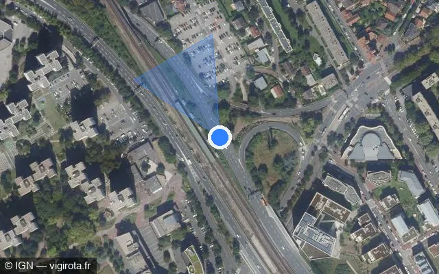 Vue satellite de l'emplacement du radar fixe à Créteil sur D 1 / Avenue Bernard Halpern