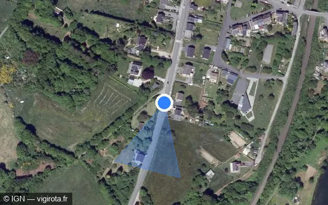 Vue satellite de l'emplacement du radar fixe à Fépin sur Rue François Mitterrand / D 8051
