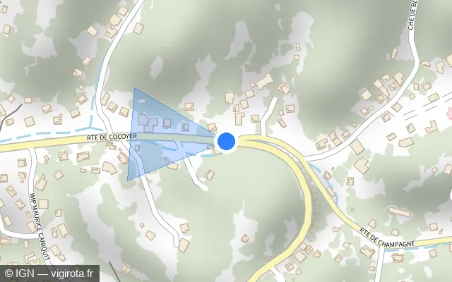 Vue plan de l'emplacement du radar tourelle à Le Gosier sur Route de Cocoyer / D 103