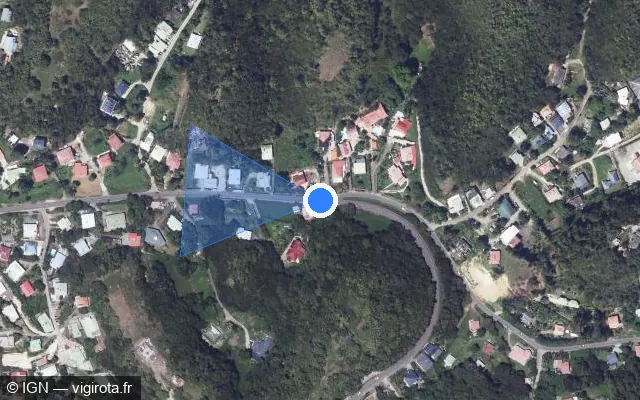 Vue satellite de l'emplacement du radar tourelle à Le Gosier sur Route de Cocoyer / D 103