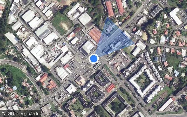 Vue satellite de l'emplacement du radar tourelle à Pointe-à-Pitre sur Boulevard du Vieux Bourg / N 5