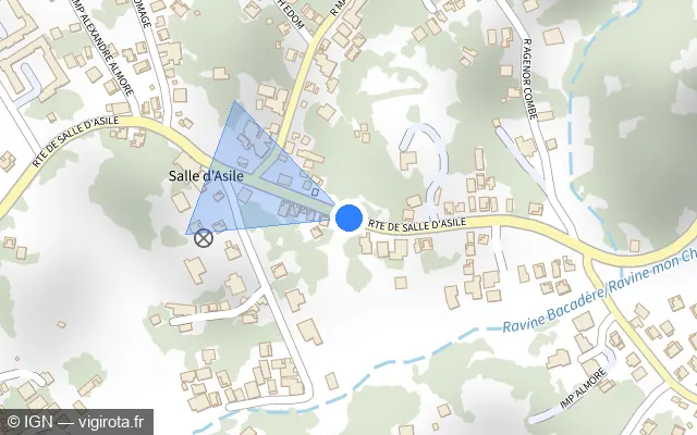 Vue plan de l'emplacement du radar tourelle à Les Abymes sur Rue Amédée Abarre / D 102