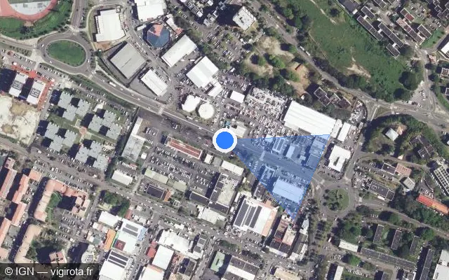 Vue satellite de l'emplacement du radar tourelle à Pointe-à-Pitre sur Boulevard Gerty Archimède / D 126