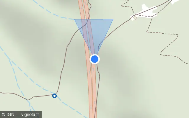 Vue plan de l'emplacement du radar fixe à Villarodin-Bourget sur N 543 / E 70 / Tunnel Routier du Fréjus