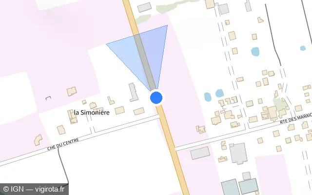 Vue plan de l'emplacement du radar tourelle à Saint-François sur N 5