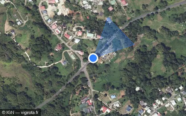 Vue satellite de l'emplacement du radar tourelle à Petit-Bourg sur Route de la Traversée / D 23
