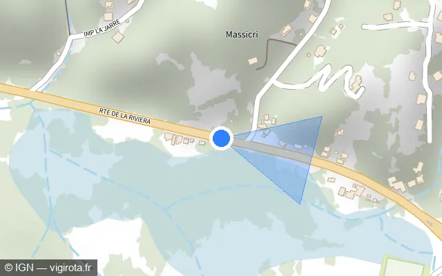 Vue plan de l'emplacement du radar tourelle à Le Gosier sur N 4
