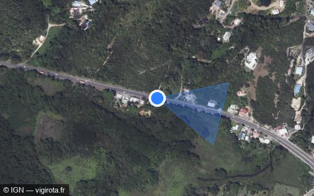 Vue satellite de l'emplacement du radar tourelle à Le Gosier sur N 4