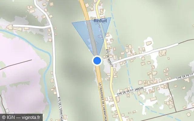 Vue plan de l'emplacement du radar tourelle à Trois-Rivières sur La Traversée de l'Hermitage / N 1