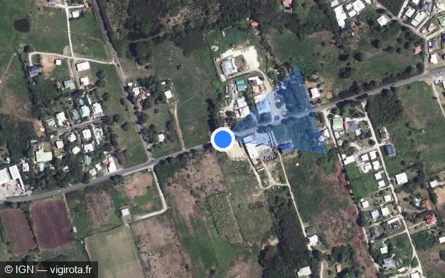 Vue satellite de l'emplacement du radar tourelle à Saint-François sur N 4