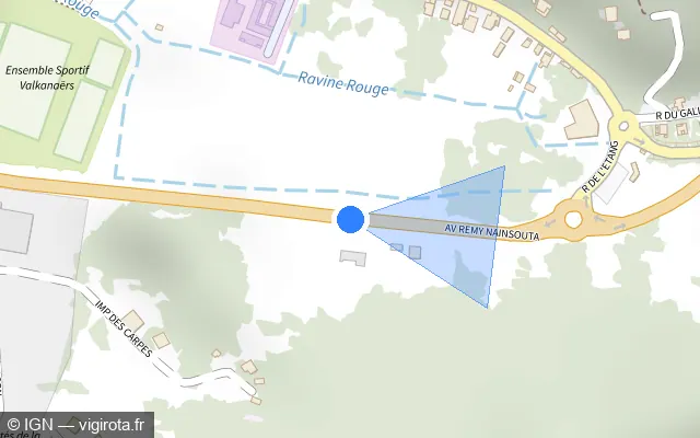 Vue plan de l'emplacement du radar tourelle à Gourbeyre sur Avenue Rémy Nainsouta / N 1