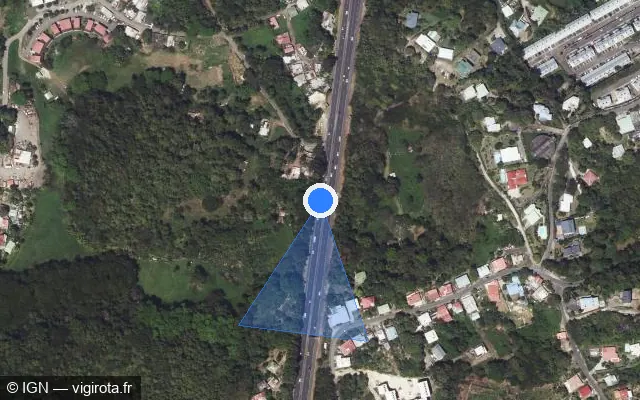 Vue satellite de l'emplacement du radar tourelle à Pointe-à-Pitre sur N 4 / Rocade de Pointe-à-Pitre