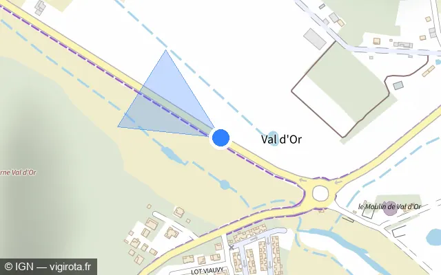 Vue plan de l'emplacement du radar tourelle à Sainte-Anne sur D 9 A