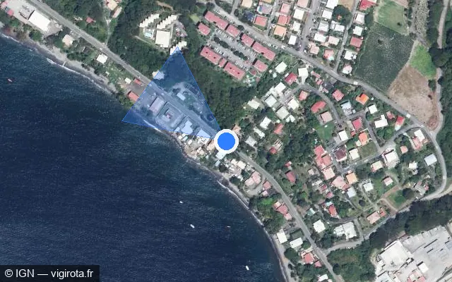 Vue satellite de l'emplacement du radar tourelle à Saint-Pierre sur Route de Fond Corré / D 10