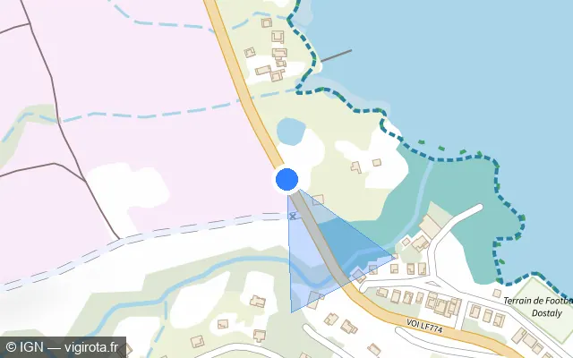 Vue plan de l'emplacement du radar tourelle à Le François sur N 6