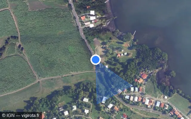 Vue satellite de l'emplacement du radar tourelle à Le François sur N 6