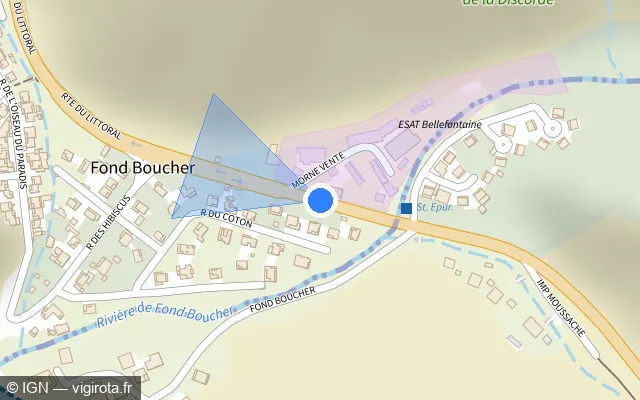 Vue plan de l'emplacement du radar tourelle à Bellefontaine sur Route du Littoral / N 2