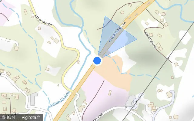 Vue plan de l'emplacement du radar tourelle à Le Robert sur Avenue Léopold Bissol / N 1