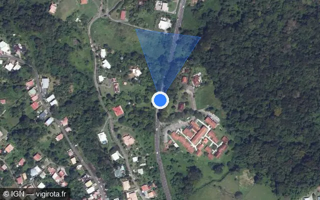 Vue satellite de l'emplacement du radar tourelle à La Trinité sur Route Nationale 1 / N 1