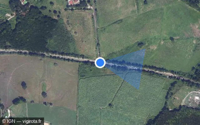 Vue satellite de l'emplacement du radar tourelle à Rivière-Salée sur Route de Trois-Îlets / D 7