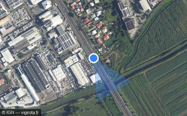Vue satellite de l'emplacement du radar tourelle à Le Lamentin sur A 1 / L'Autoroute