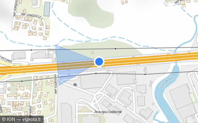 Vue plan de l'emplacement du radar tourelle à Le Lamentin sur A 1 / L'Autoroute