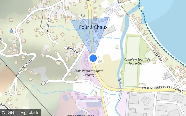 Vue plan de l'emplacement du radar tourelle à Le Robert sur D 1