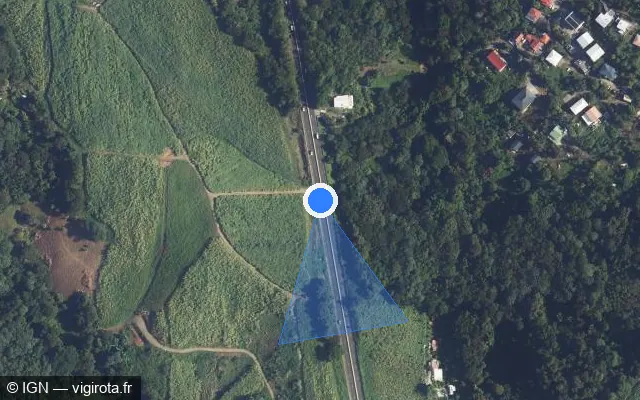 Vue satellite de l'emplacement du radar tourelle à Le Robert sur Avenue de l'Agriculture / N 1
