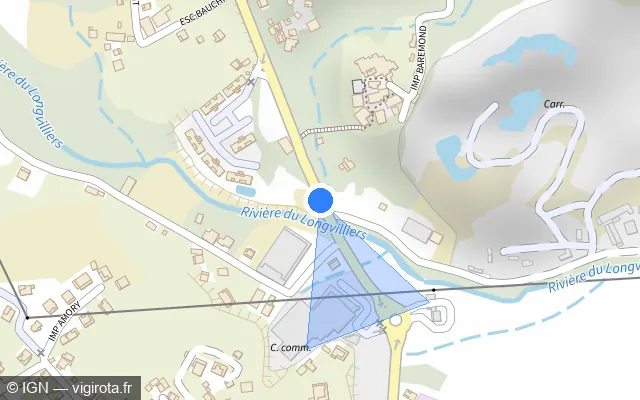 Vue plan de l'emplacement du radar tourelle à Le Lamentin sur D 15