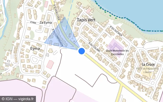 Vue plan de l'emplacement du radar tourelle à Basse-Pointe sur Avenue Février 74 / N 1