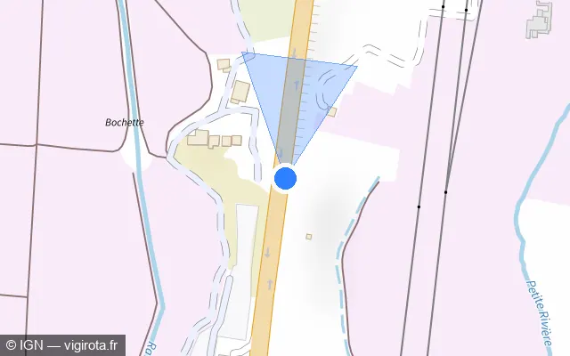 Vue plan de l'emplacement du radar tourelle à Le Lamentin sur N 1