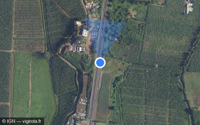 Vue satellite de l'emplacement du radar tourelle à Le Lamentin sur N 1
