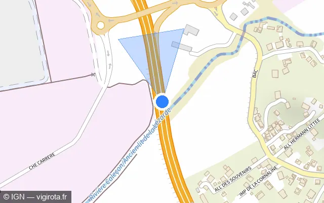 Vue plan de l'emplacement du radar tourelle à Ducos sur N 5