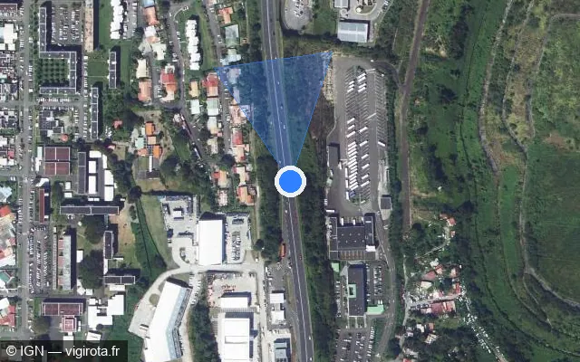 Vue satellite de l'emplacement du radar tourelle à Fort-de-France sur N 9