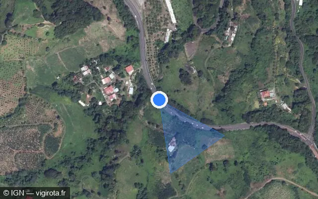 Vue satellite de l'emplacement du radar tourelle à La Trinité sur Route Nationale 1 / N 1