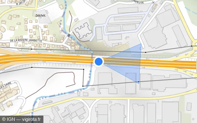 Vue plan de l'emplacement du radar tourelle à Le Lamentin sur A 1 / L'Autoroute