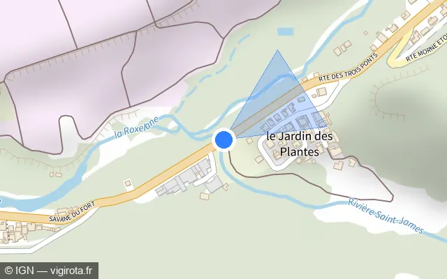 Vue plan de l'emplacement du radar tourelle à Saint-Pierre sur Route des Trois Ponts / N 2
