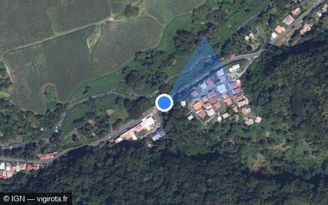 Vue satellite de l'emplacement du radar tourelle à Saint-Pierre sur Route des Trois Ponts / N 2